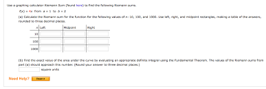 Solved Use A Graphing Calculator Riemann Sum Found Here Chegg Com