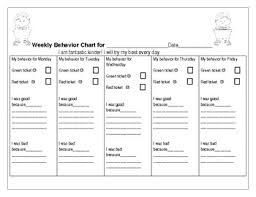 Behavior Chart For Kinder First Second Grade