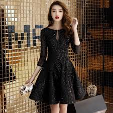 Black Sequined Cocktail Dress In 2020 Half Sleeve Dresses Black Dress With Sleeves Short Party Dress