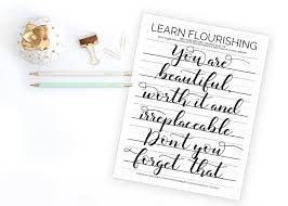 Includes 4 templates for you to choose from: How To Do Hand Lettering Flourishes Free Practice Sheet