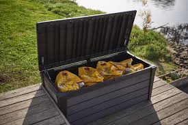 brushwood box antraciet met natuurlijke houtlook opbergbox tuinkast zitbankje