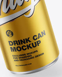 Matte Metallic Drink Can Mockup In Can Mockups On Yellow Images Object Mockups