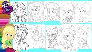 Coloring My Little Pony All Equestria Girls Compilation Mewarnai Kuda Poni Compilasi Youtube