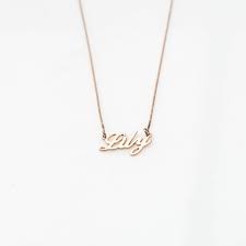 Add A Personal Touch With This Gorgeous 18kt Rose Gold Plated Sterling Silver Lily Name Ne Elephant Charm Necklace Gold Bar Necklace Diamond Initial Necklace