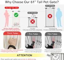Amazon.com : Lumizone Extra Tall Cat Gate 61.02" High Pressure Mounted  Extra Wide 30.12"-34.05" (17Sizes) 1.37" Gap No Drilling Auto-Close Tall  Pet ...