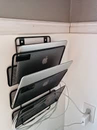 So My Wife And I Were Tired Of Cleaning The Kitchen Only To See A Pile Of Wires And Laptops On The Table Th Laptop Storage Kitchen Storage Hacks Storage Hacks