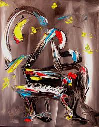 Abstract grunge piano background with grand piano. Jazz Piano Modern Abstract Original Oil Painting By Kazav Mixed Media By Mark Kazav Absolutearts Com
