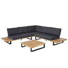 4 5 Sitzer Gartensitzgarnitur Aus Aluminium Und Massivem Akazienholz Bahamas Maisons Du Mond Mobili Di Design Industriale Salotti All Aperto Design Di Mobili