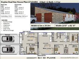 Duplex House Plans Australia 1830 Sq Foot 171 M2 Narrow Etsy Beach House Plans House Plans Australia House Plans