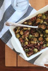 Easy and delicious way of cooking brussels sprouts. Roasted Brussels Sprouts With Bacon Cranberries And Toasted Pecans