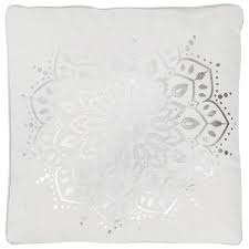 (30) wilko pink faux linen slub cushion 55x55cm. Azaria Mandala Outdoor Cushion