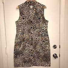 Chico S Cheetah Print Button Up Dress Size 2 5