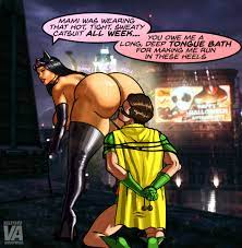 1boy 1girls ass ass worship batman (series) bending forward  bending over bent over big ass big breasts big butt black hair breasts butt  cameltoe catwoman clapping clapping buttocks clapping