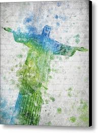 Christ The Redeemer Canvas Print Canvas Art By Aged Pixel Art Grunge Art Canvas Art