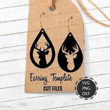 Tear Drop Earrings Deer Svg Earrings Svg Teardrop Svg Jewelry Business Diy Leather Earrings Silhouette Jewelry