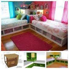 Space Saving Twin Bed Corner Unit Guide And Tutorial Small Girls Bedrooms Shared Girls Room Kids Shared Bedroom