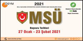 Ösym tarafından alınan msü başvurusu için adaylar başvuru ücretini ilgili bankalara yatırabilecekler. Son Dakika Milli Savunma Universitesi Askeri Ogrenci Aday Belirleme Sinavi 2021 Msu Basvuru Kilavuzu Yayinlandi