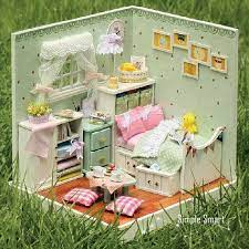Miniature Dollhouse Room Diy Kit Home Sweet Home Series The Bedroom With Light And Music Box Cute Room House Model Dollhouse Miniatures Diy Room Box Miniatures Diy Dollhouse