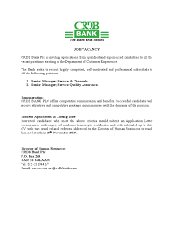 This quality assurance manager sample job description can assist in your creating a job application that will attract job candidates who are qualified for the job. Crdb Bank Job Opportunities Customer Experience Customer Experience Master Of Business Administration