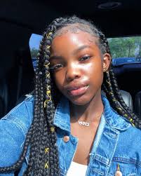 Black And Blue Braids On Dark Skin Crazy Stupid Love Hair Styles Dark Skin Girls Dark Skin Women