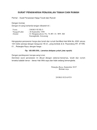 Tebing tinggi, 10 july 1966 alamat : Surat Penawaran Penjualan Tanah Dan Rumah