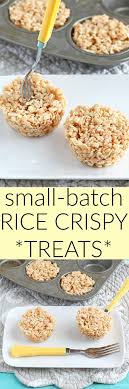 A Small Batch Of Rice Krispie Treats Make It In A Muffin Pan For 4 Servings Or Two Crispy Treats Rice Krispie Treats Rice Crispy Treats