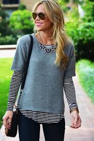 Not As Into Layering Blouses Under Sweaters These Days But I Do Like The Look With A Short Sleeved Sweater Less Subtle That Way Perhaps Fashion Style Clothes