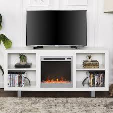 An electric fireplace entertainment console by whalen. Manor Park Modern Fireplace Tv Stand For Tvs Up To 64 White Walmart Com Fireplace Tv Stand Electric Fireplace Tv Stand Fireplace Entertainment