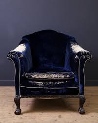 Blue Velvet Arm Chair Antique Chairs Armchairs Drew Pritchard Blue Velvet Armchair Upholstered Arm Chair Armchair