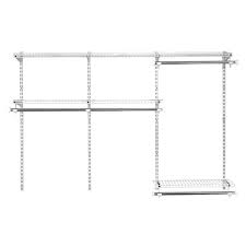 Of shelving space and up to 10 ft. Shop Rubbermaid Homefree 3 Ft To 6 Ft White Adjustable Mount Wire Shelving Kit At Lowes Com Wire Closet Kits Closet Kits Wire Shelving