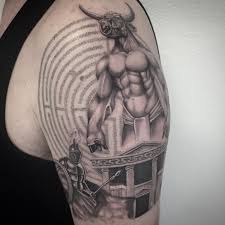 Kept under wraps, perhaps, but always waiting within apr 17. Tattoo Uploaded By Fanny Minotaur Minotaure Minotaurtattoo Minotauretattoo Mazetattoo Theseus Theseustattoo Templetattoo Mythology Mythologytattoo Greektattoo Realistictattoo Dots Dotwork Petitspoints Lespetitspointsdefanny