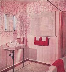 1952 Pink Pink Red Bath Pink Bathroom Retro Bathrooms Vintage Bathrooms