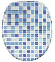 Msv mozaic toilet seat made of duroplast with soft close, mosaic, 30 x 20 x 15 cm. Toilet Seat Mosaic Blue 164542