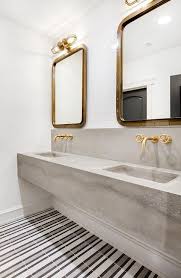 Jul 02, 2021 · bathroom wall tile your bathroom walls are the perfect opportunity to beautify your space while protecting it with tile. White Gray And Black Striped Floor Tiles Lead To A Concrete Dual Floating Washstand Paired W Black And White Tiles Bathroom Concrete Bathroom Concrete Vanity