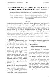 Pdf Penerapan Analisis Korelasi Kanonik Pada Hubungan Kualitas Pelayanan Terhadap Kepuasan Nasabah