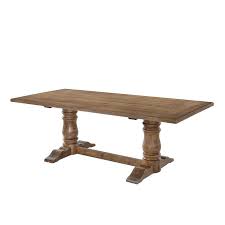Acme Furniture Leventis Wooden Top Wood Dining Table With Wood Base Lowes Com In 2020 Double Pedestal Dining Table Dining Table Wood Dining Table
