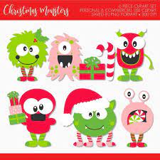 Buy 2 Get 1 Free Christmas Monster Clip Artchristmas Etsy Clip Art Free Coupon Codes Card Making