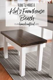 How To Make A Kid S Farmhouse Bench Our Handcrafted Life Farmhouse Bench Farmhouse Bench Diy Diy Kids Table