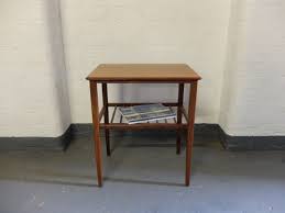 Sold Danish Teak Small Side Table With Shelf Magazine Rack