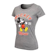 Made By Olivia Womens Disney Mickey Minnie Junior T Shirt Print Top Ds426 Grey Xl