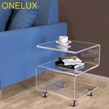 Safe trading coffee tables on leading b2b platform. S Shaped Acrylic Side Coffee Table On Wheels Rolling Lucite Occasional End Corner Tea Tables 45w 42d 52h Cm Coffee Tables Aliexpress