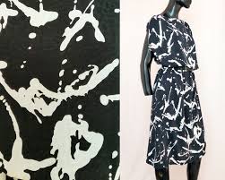 Relevance lowest price highest price most popular most favorites newest. Paint Splatter Dress Black And White 80s Vintage M Gem