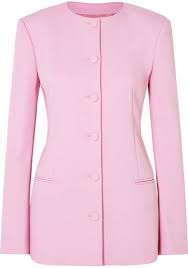 Baby Pink Crepe Blazer Off White Crepe Blazer Clothes Design Off White Jacket