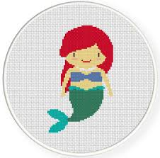 Mermaid dreams scrapbook kit contains an assortment of papers and stickers in gorgeous jewel tones with metallic gold accents in lovely mermaid designs. Princess Ariel Cross Stitch Pattern Daily Cross Stitch