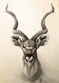 Kudu Metal Poster Print Rafapasta Cg Displate In 2020 Animal Drawings Animal Art Art