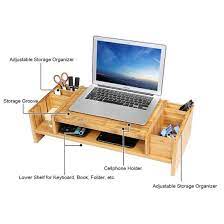 An ergonomic laptop stand can help you position the angle of your laptop so you can reduce screen glare, which can lead to eye strain and headaches. China Monitor Stand Riser With Drawers Sturdy Desk Organizer Laptop Stand With Keyboard Storage Office Computer China Furniture And Office Furniture Price