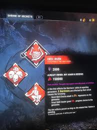 Hex Ruin Is Cool And All But When Can We Get Bbq Chili On The Shrine Of Secrets Deadbydaylight This week's dead by daylight shrine of secrets rotation offers the following perks hex ruin is cool and all but when can