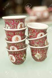 Select from 3,144 premium chinese tea cup of the highest quality. Seven Chinese Tea Cups With Red And White Designs Arranged In Stock Photo Picture And Royalty Free Image Image 4933187