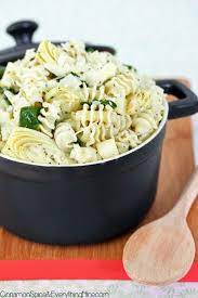 Spinach Artichoke Pasta Salad Cinnamon Spice Everything Nice Recipe Tasty Pasta Recipes Pasta Dishes