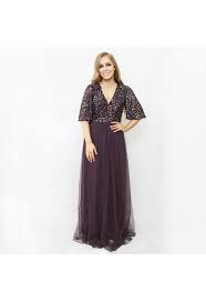 Dark Purple Bat Wing Sleeve Tulle Long Dress Dresses Long Dress Long Dresses Online